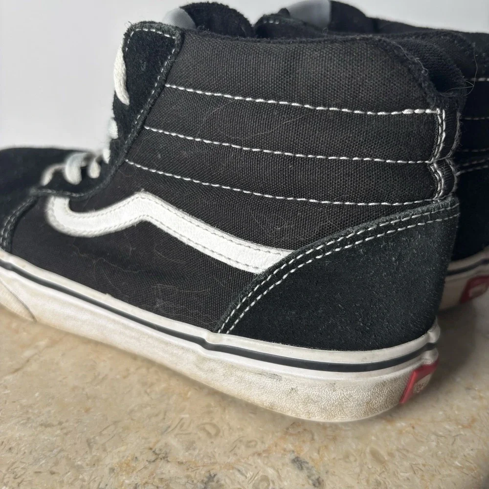 Vans Off The Wall High Top Shoes  Black/White Old Skool 500714 Youth‎ SZ 4.0